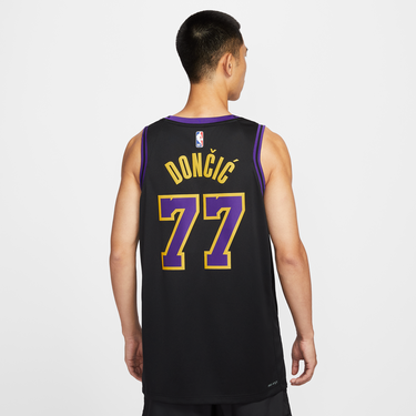 Dres Nike Los Angeles Lakers City Edition Dri-FIT NBA Swingman Polyester Jersey Čierna | DX8506-014, 3