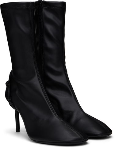 Tenisky a topánky Courrèges Stretch Faux Leather Ankle Boots with Oblique Detail Čierna | 424SAB030PL0128, 3
