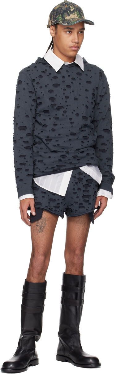 Šortky Acne Studios Acne Studios Distressed Shorts Šedá | BE0187-, 3