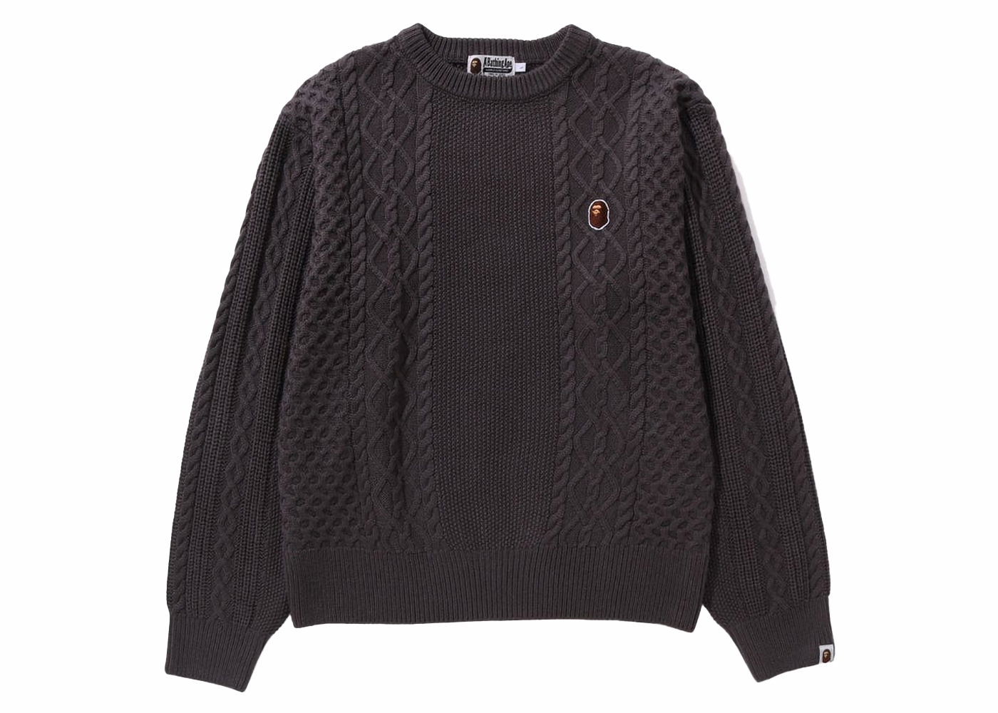 Sveter BAPE BAPE Ape Head One Point Knit Sweater Gray Šedá | 1J80-120-004, 0