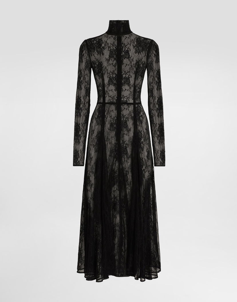 Šaty Dolce & Gabbana Chantilly Lace Dress Čierna | F6JORTGDDPGN0000