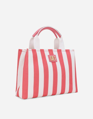 Tote bag Dolce & Gabbana Dolce & Gabbana Canvas Striped Tote Bag Ružová | EB0116AB991HWXXF, 2