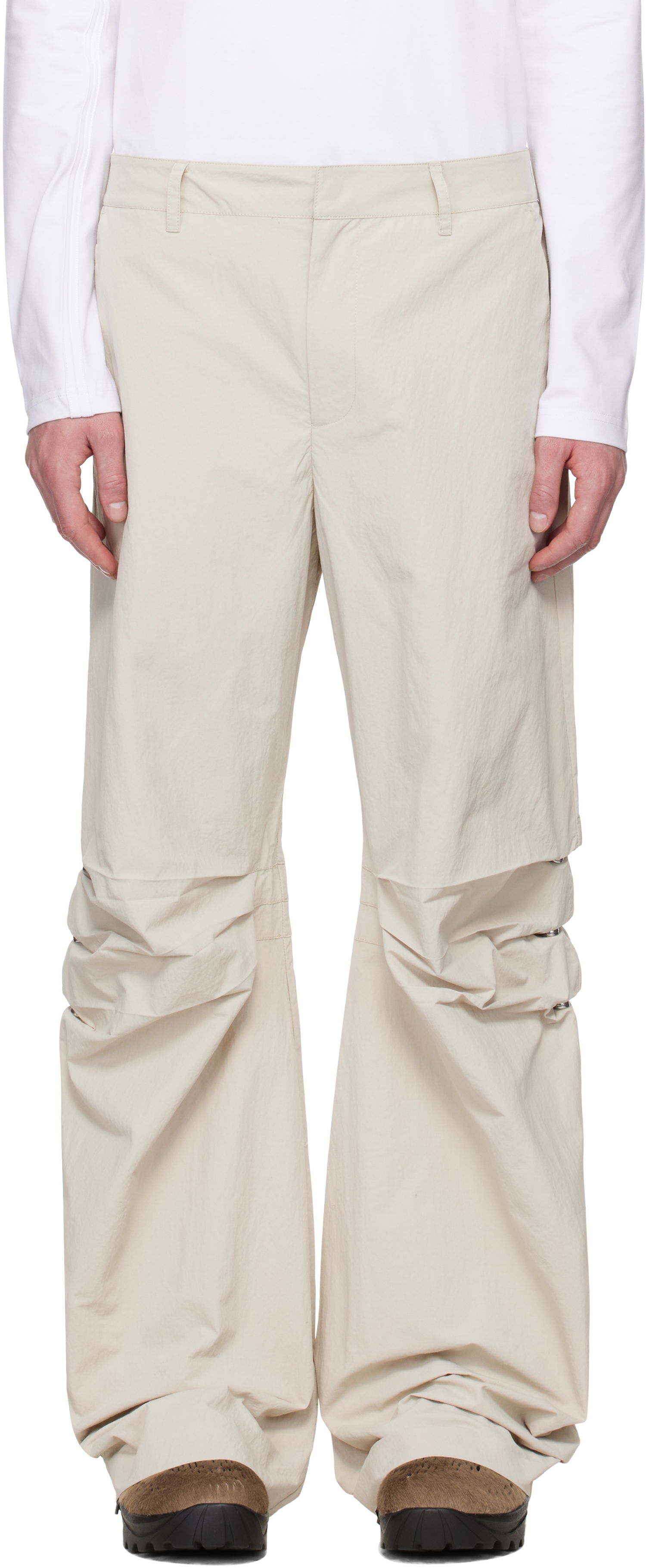 Nohavice HELIOT EMIL HELIOT EMIL Ferro Gathered Trousers Béžová | SS25_M_10_193_ST18, 0