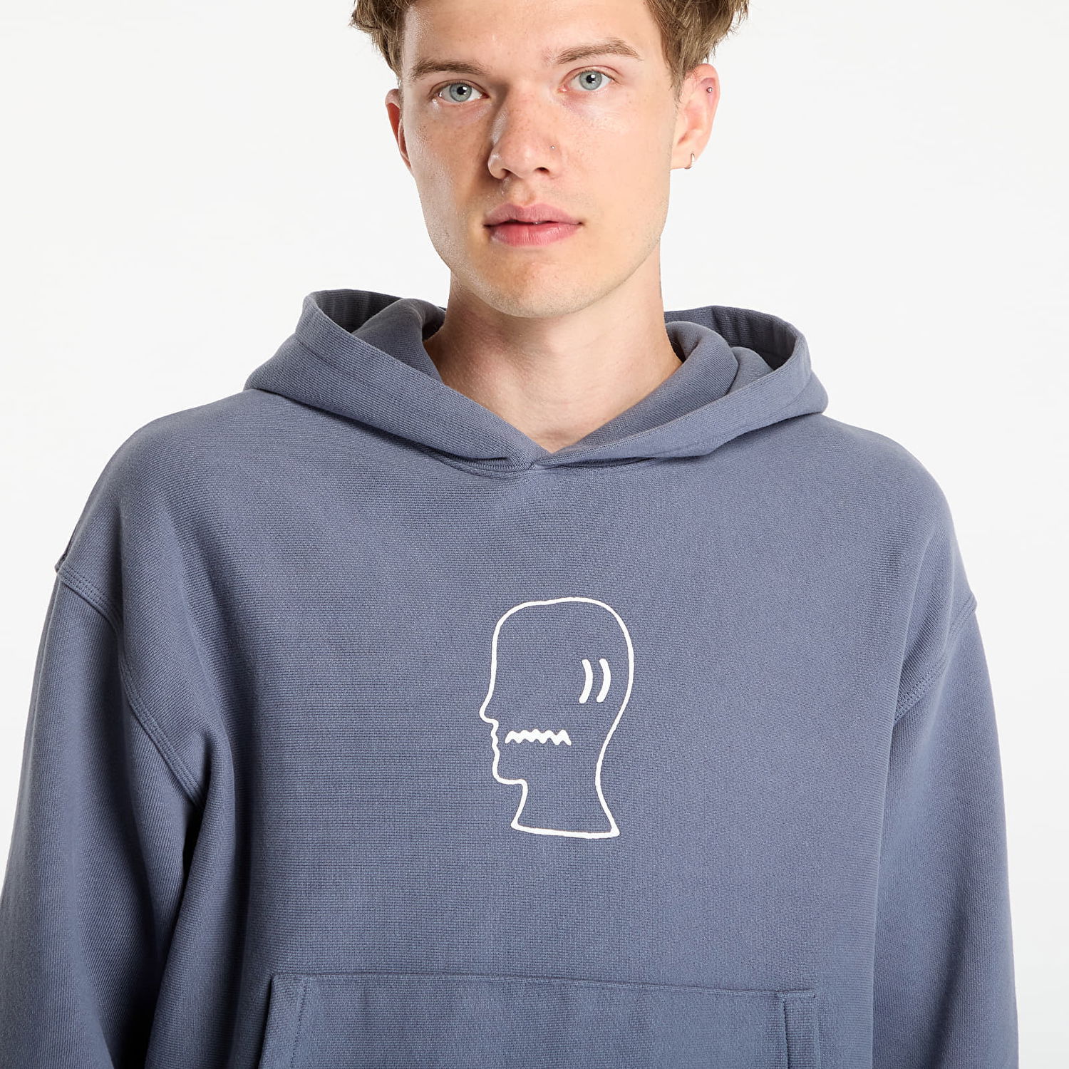 Mikina Brain Dead Logo Head Hoodie Slate Modrá | BDS25T09004821BL05, 1