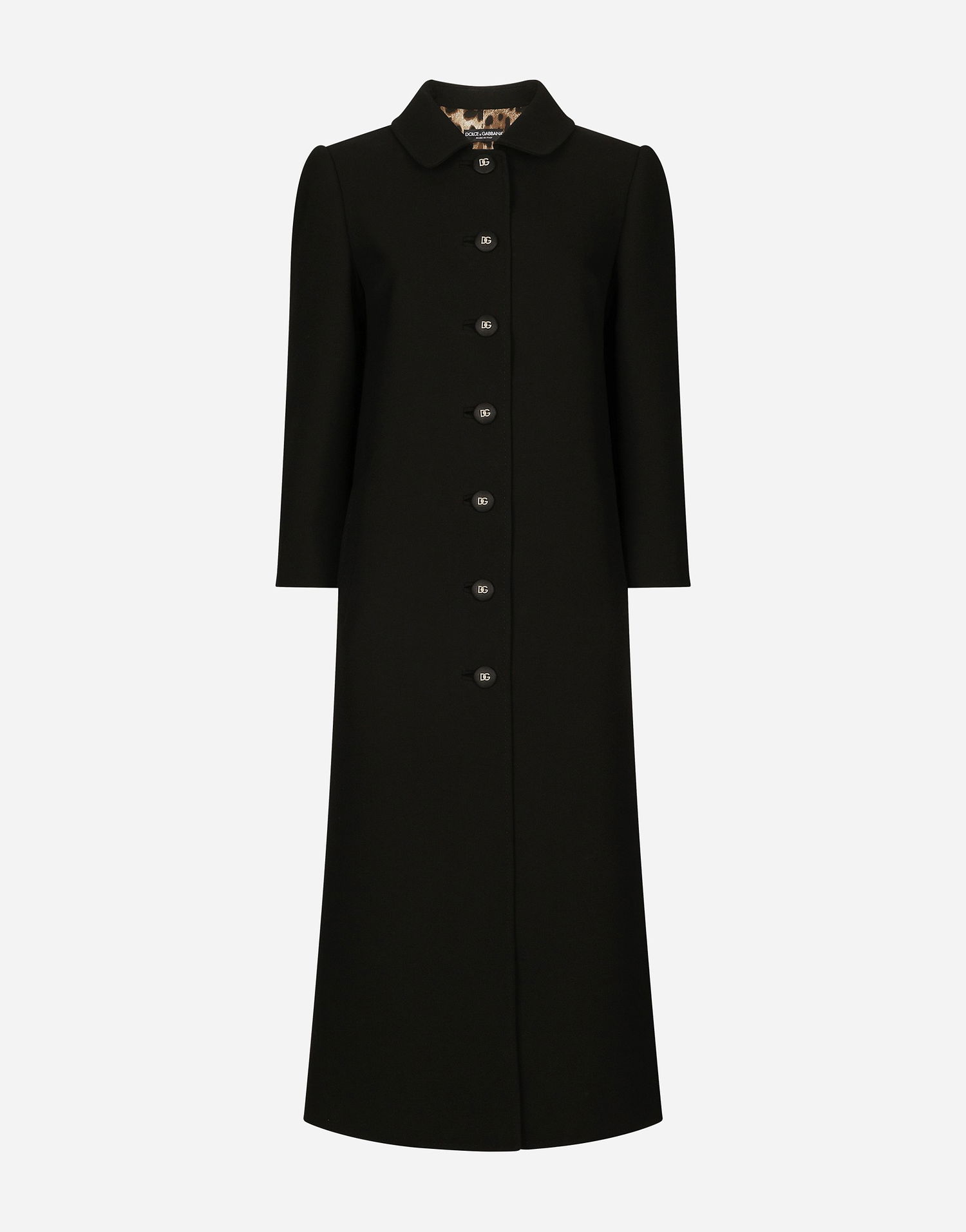 Kabáty Dolce & Gabbana Dolce & Gabbana Woolen Round Collar Monogram Button Coat 42 Čierna | F0C3QTFUBFXN0000, 0