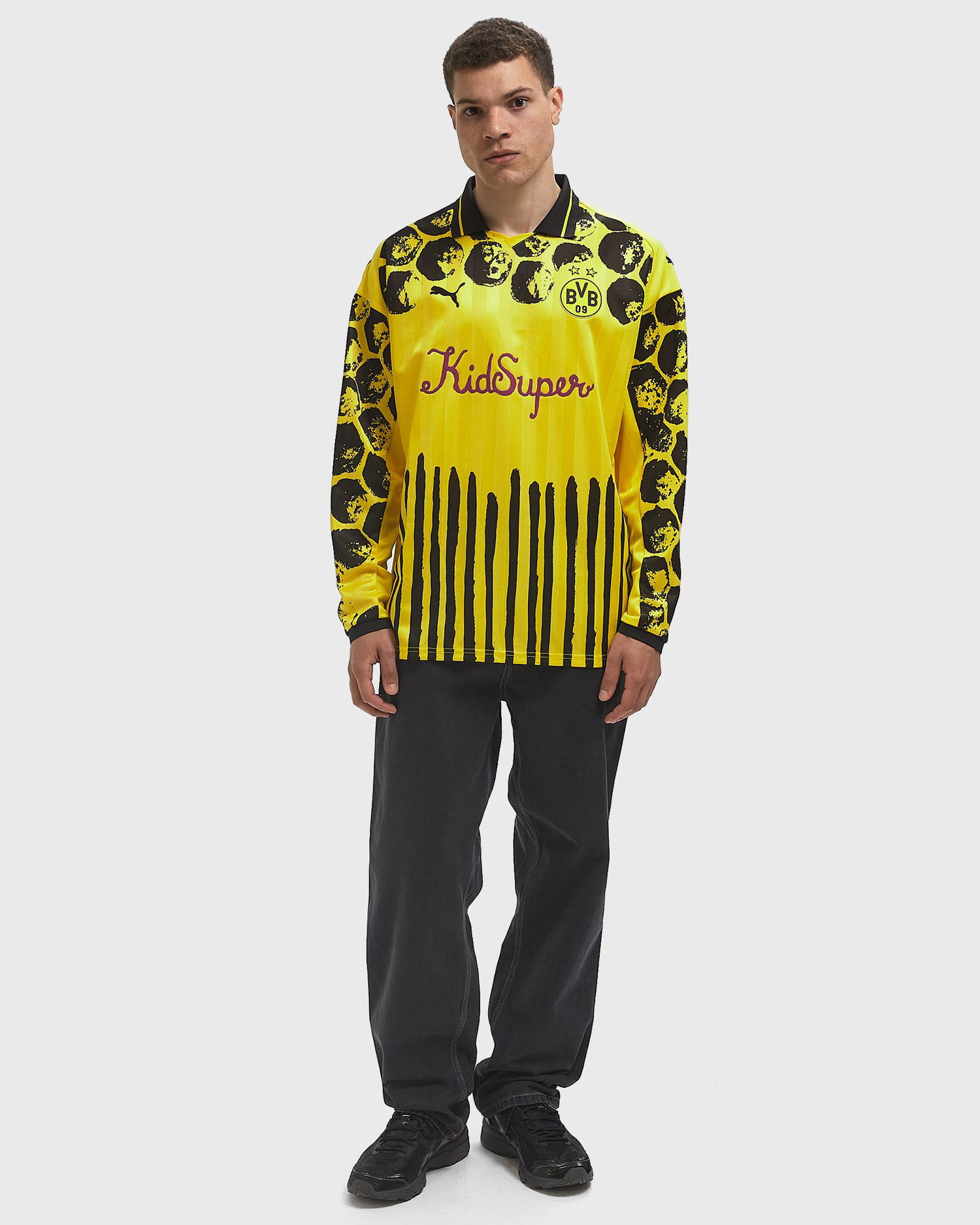 Dres Puma KidSuper BVB Retro Long Sleeve Shirt Žltá | 782753-02, 1