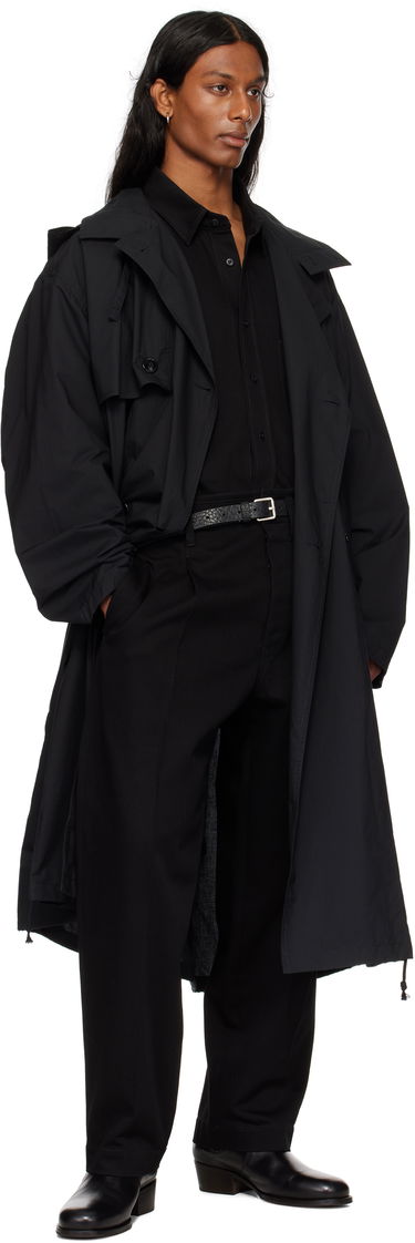 Pláštenka LEMAIRE LEMAIRE Light Hooded Trench Coat Čierna | CO1096 LF1371, 3