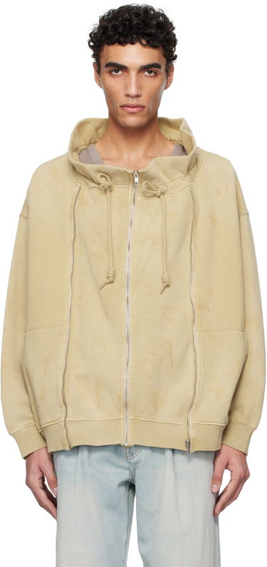 Mikina R13 R13 Paperbag Zip-Up Sweatshirt Béžová | R13WK347-001BF, 0