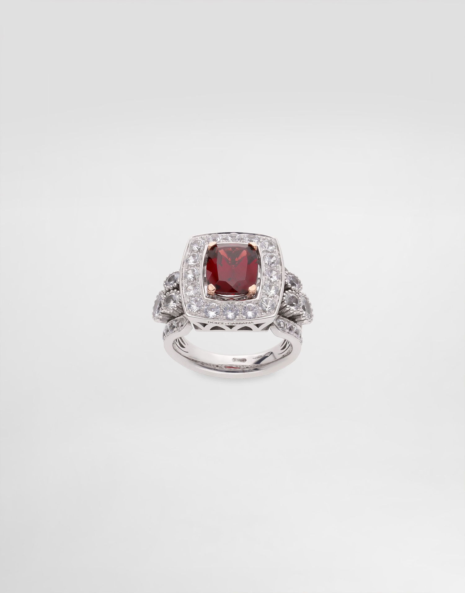 Prsteň Dolce & Gabbana Dolce & Gabbana Eleganza Garnet and Sapphire Ring, 18K White and Rose Gold Červená | WRSA4GWGAR1W8266, 0
