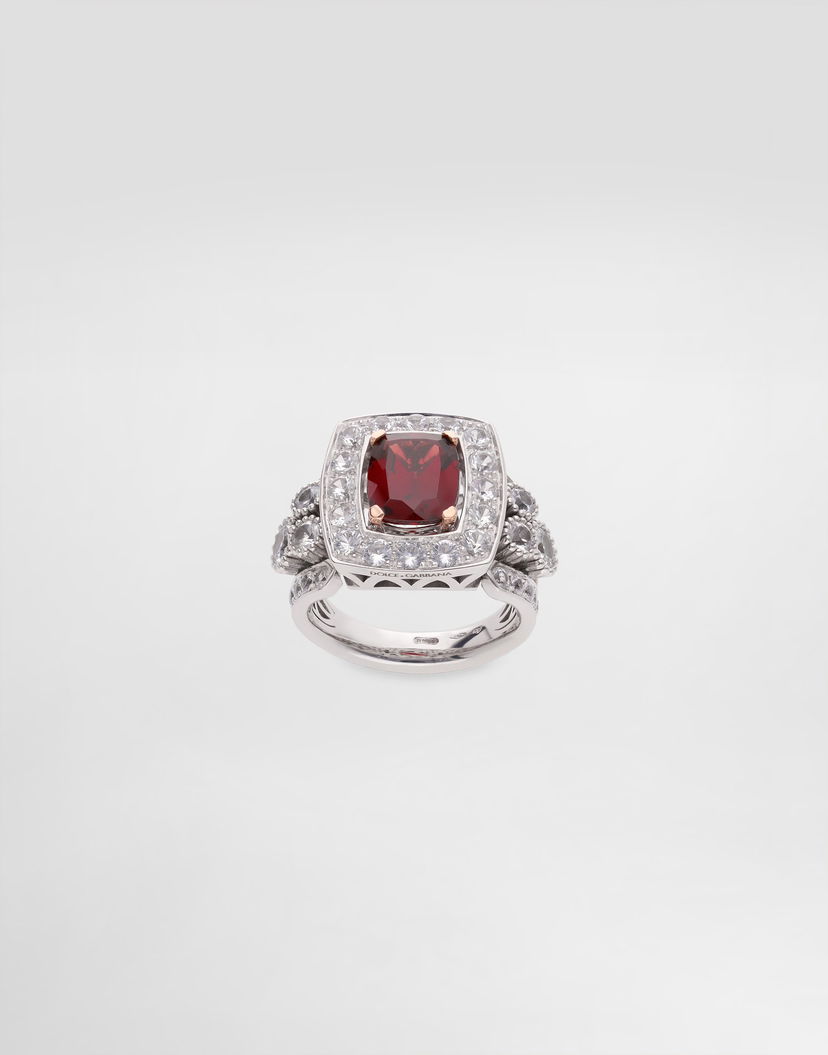 Prsteň Dolce & Gabbana Dolce & Gabbana Eleganza Garnet and Sapphire Ring, 18K White and Rose Gold Červená | WRSA4GWGAR1W8266