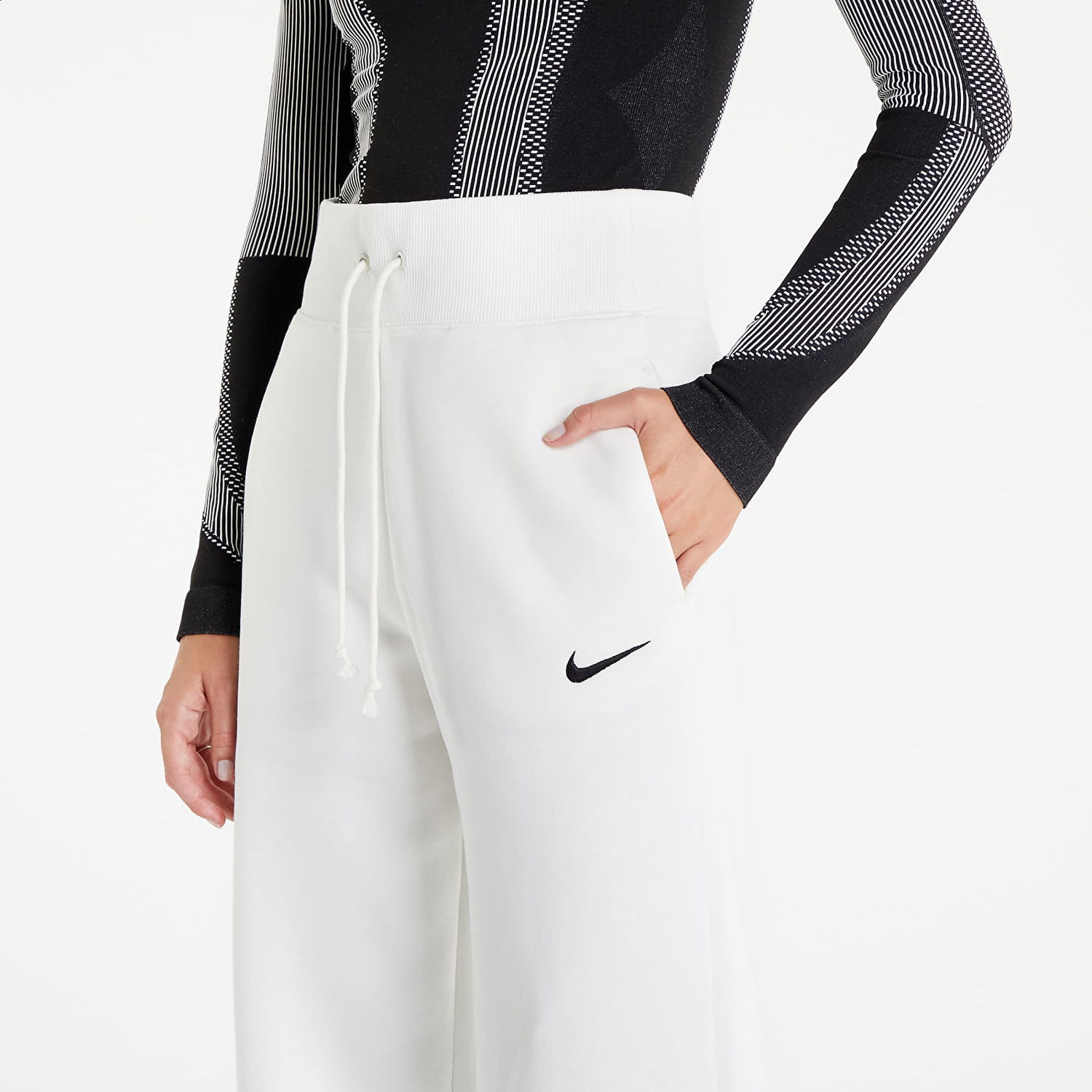 Tepláky Nike Phoenix Fleece High-Waisted Wide-Leg Sweatpants Biela | DQ5615-133, 0
