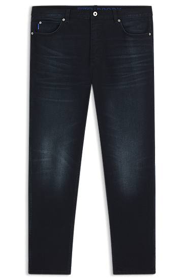 Džínsy BOSS Tapered-Fit Stretch Denim Jeans Modrá | 50541586