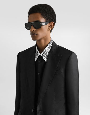 Bunda Dolce & Gabbana Dolce & Gabbana Sicilia Single-breasted Silk Twill Jacket Čierna | G2UQ8TFJ1JYN0000, 3