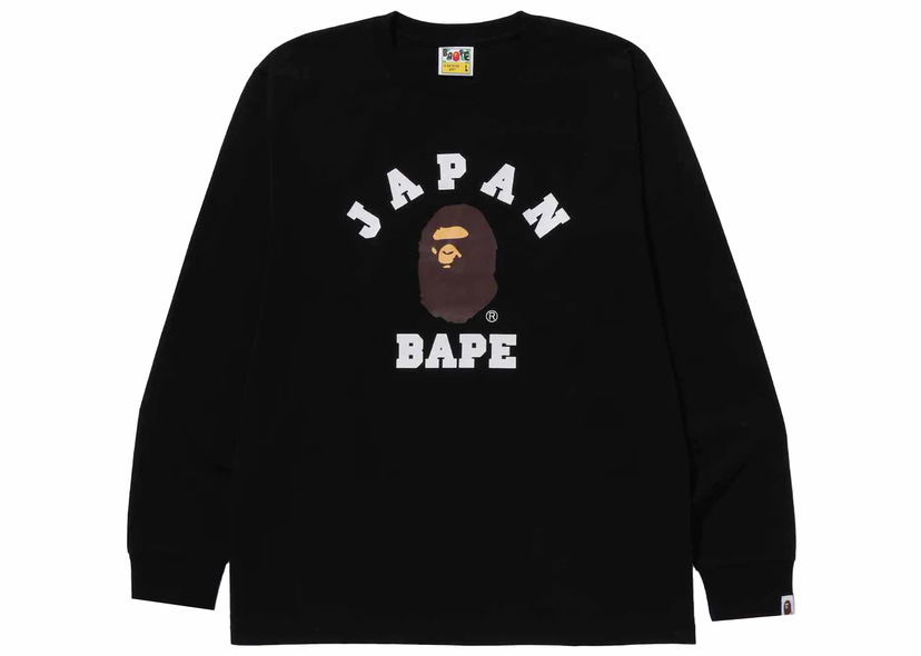 Tričko BAPE BAPE Japan College City L/S Tee Black Čierna | 1J72-111-004