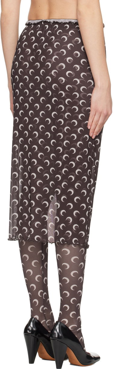 Sukňa Marine Serre Marine Serre Moon Printed Mesh Midi Skirt Hnedá | WSK084A CJER0054, 2