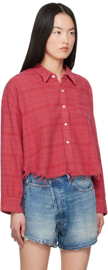 Košeľa R13 R13 Drop Neck Cropped Shirt Červená | R13WR150-R505B, 1