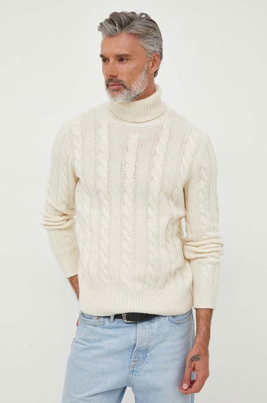 Sveter Polo by Ralph Lauren Cable-Knit Turtleneck Sweater Biela | 710917035, 0