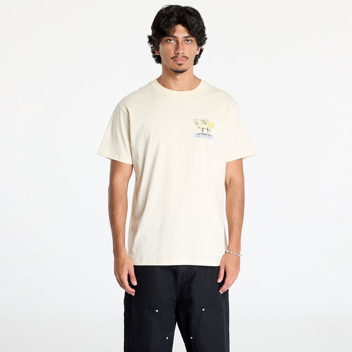 Tričko RIPNDIP T-shirt Barnum Tee Natural S Biela | RNDFAL24155, 0