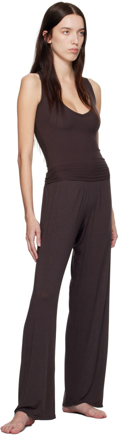 Tielko SKIMS Soft Lounge Deep Plunge Tank Top Hnedá | SL-TNK-6944W, 3