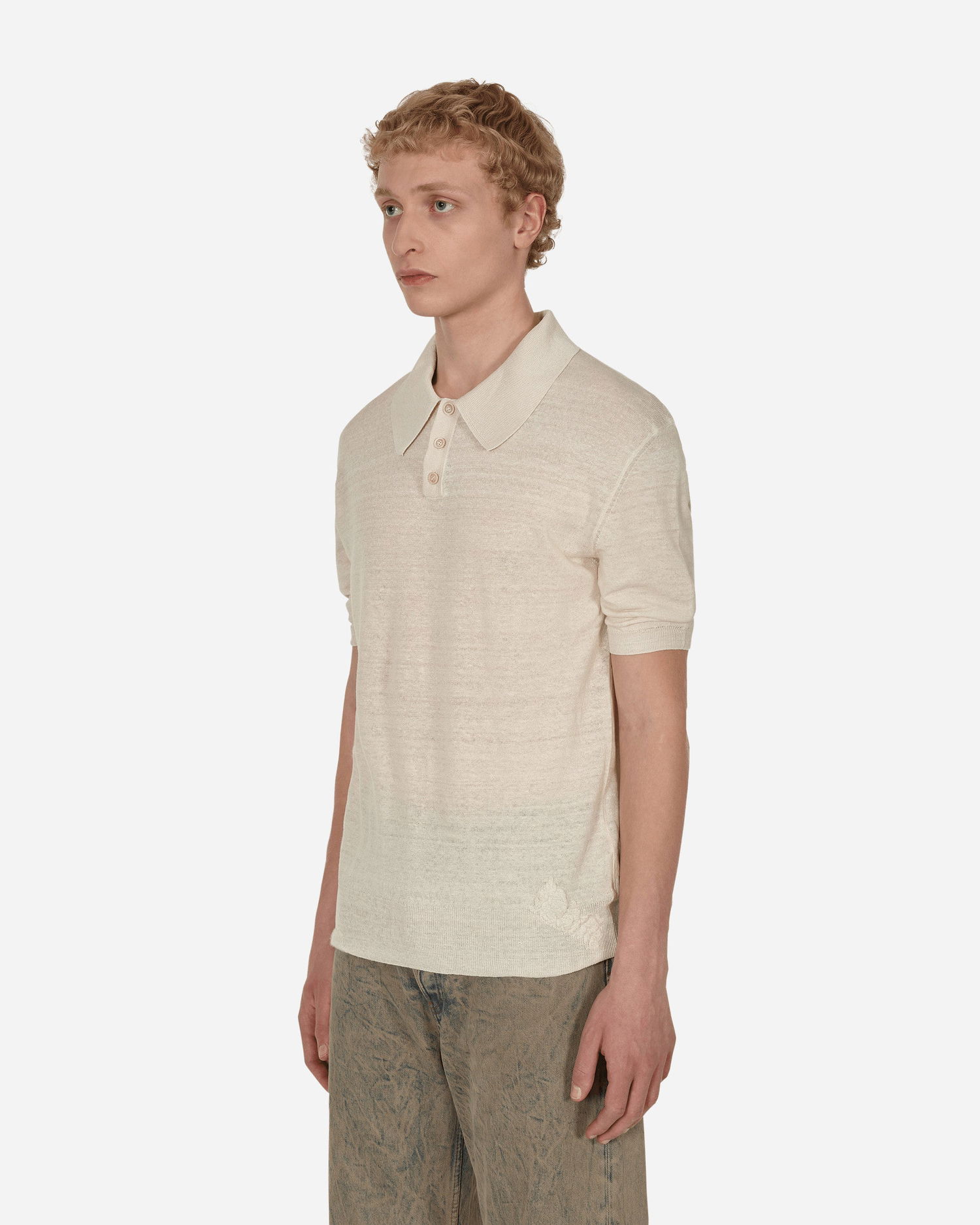 Polo tričko Maison Margiela Linen Polo Shirt Béžová | S50GL0040S17990 102F, 1