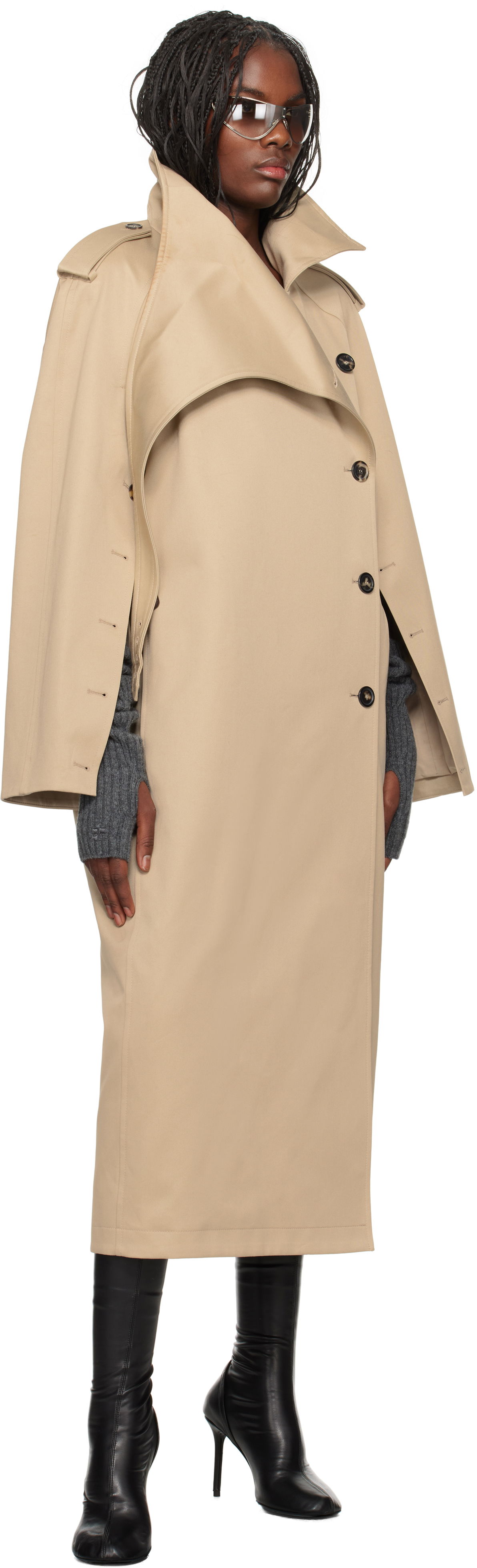 Courrèges Long Oblique Trench Coat