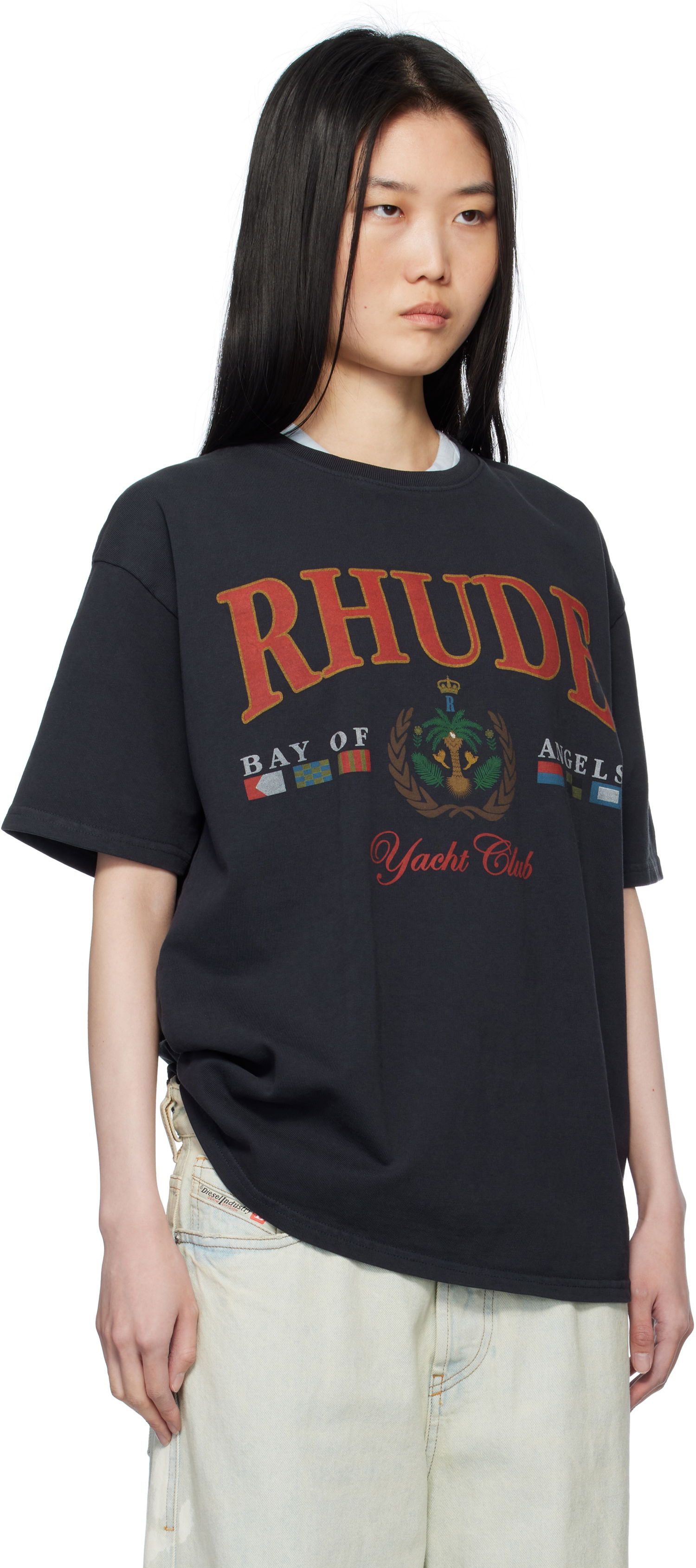 Tričko Rhude Rhude 'Bay Of Angels Yacht' T-Shirt Čierna | RHPS25TT01012, 1