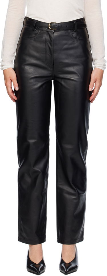 Nohavice TOTEME Straight Leather Pants Čierna | 243-WRB0195-LE0065, 0