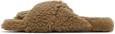 Oblečenie Yves Salomon Yves Salomon Curly Merino Slippers Hnedá | 25W23WAA162XXMECL, 2
