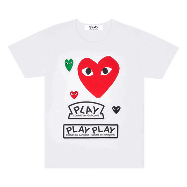 Tričko Comme des Garçons PLAY Multi Logo Short-Sleeve T-Shirt Biela | AZ T280 051 1, 0