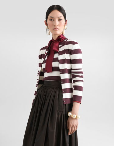 Sveter Dolce & Gabbana Dolce & Gabbana Viscose Striped Cardigan Vínová | FXV71TJAIQ8R5231, 3