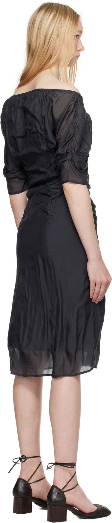 Šaty LEMAIRE Lemaire Silk Chiffon Parachute Midi Dress Čierna | DR1098 LF1373, 2
