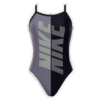 Striped Logo Color Block Racerback One Piece Swimsuit