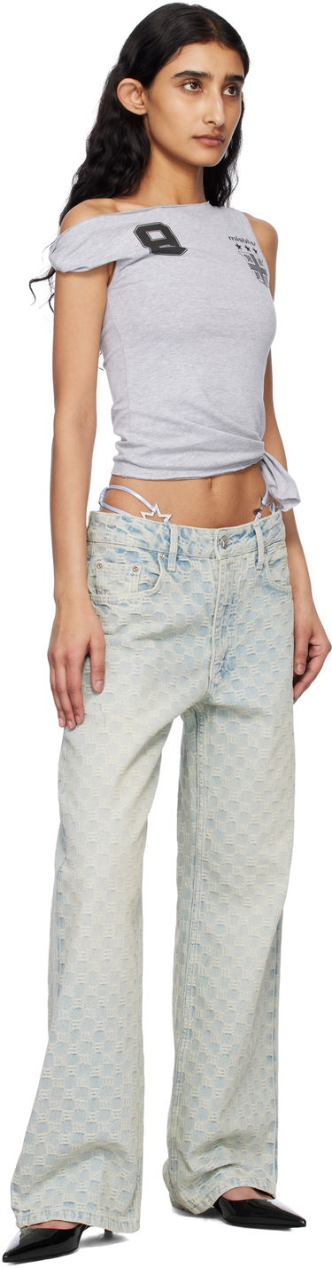 Džínsy MISBHV MISBHV Monogram Ocean Washed Wide-Leg Jeans Modrá | 250W316, 3