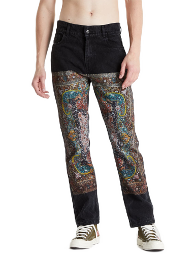 Džínsy Pleasures Walk On Me Rug Denim Pant Black Rôznofarebný | P22SP035 black