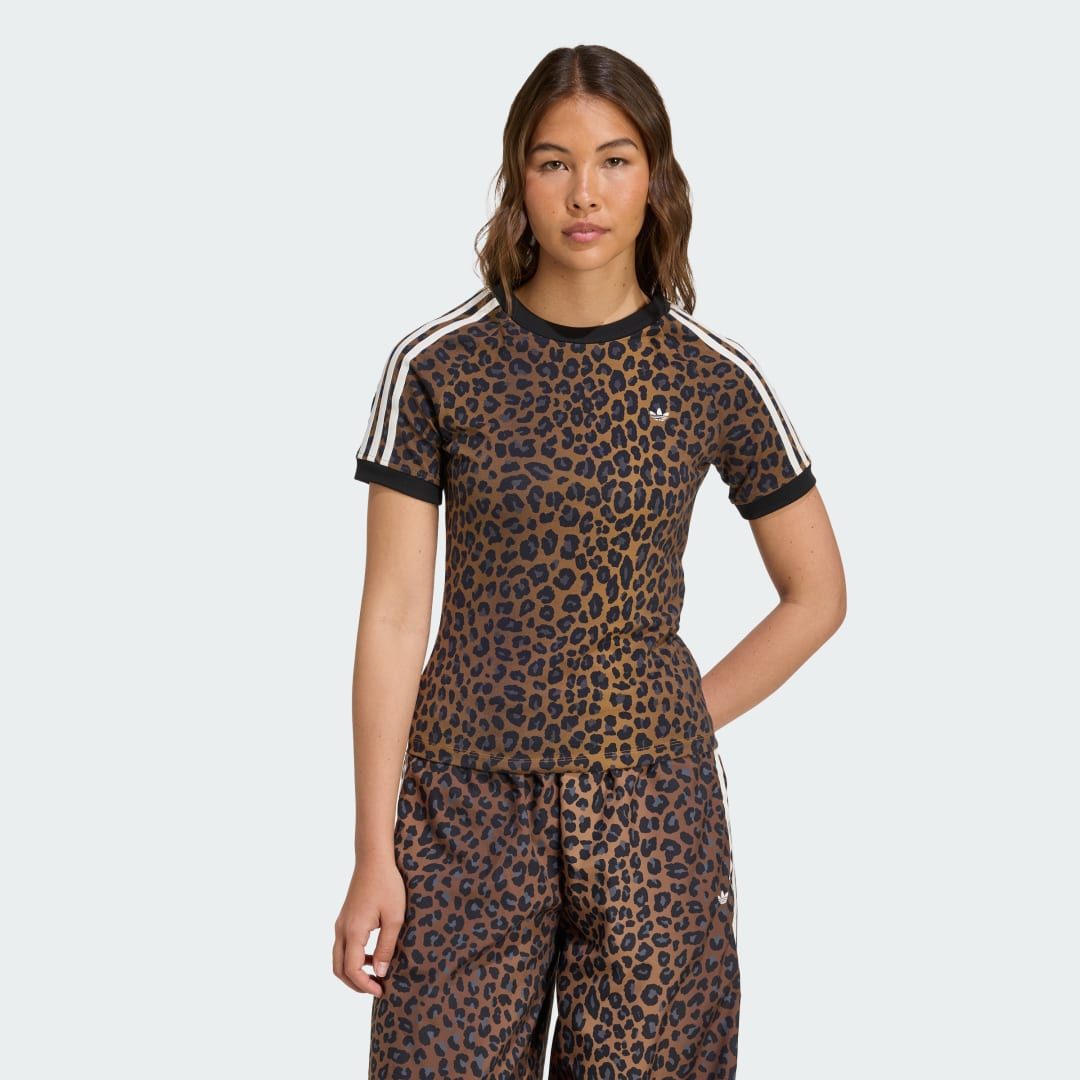 Tričko adidas Performance Leopard Cali T-Shirt Hnedá | JW7304, 0