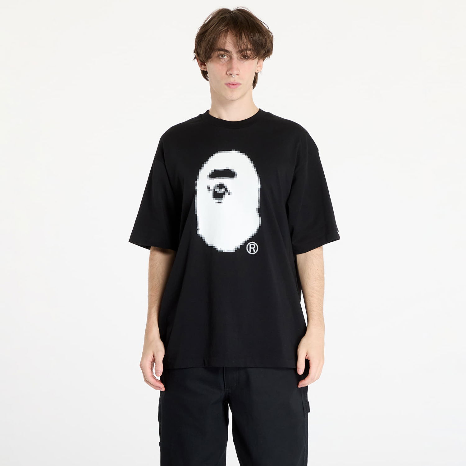 Tričko BAPE Pixel Ape Head Relaxed Fit Tee Black Čierna | 001TEK801348M BLK, 0