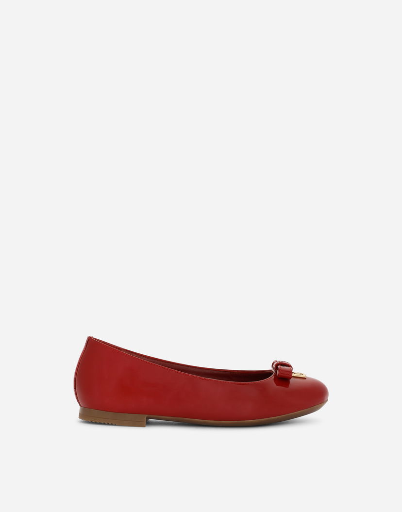 Tenisky a topánky Dolce & Gabbana Dolce & Gabbana Patent Leather Ballet Flats With Metal Dg Logo Červená | D11141A132887124