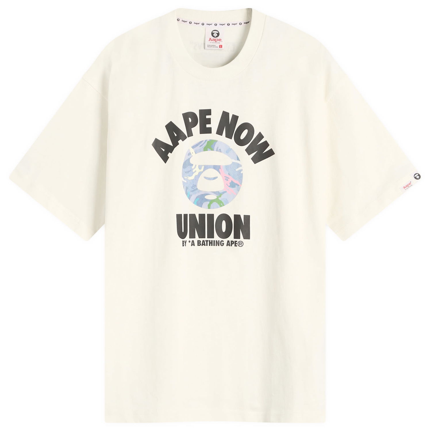 Tričko AAPE by A Bathing Ape AAPE Union College T-Shirt, Size Large Biela | AAPTEM1643XX-IVN, 1