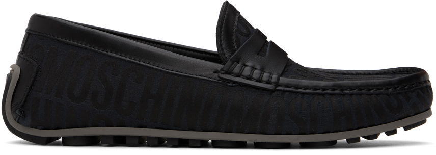 Oblečenie Moschino Moschino Allover Logo Driving Loafers Čierna | MM10040G1I, 0