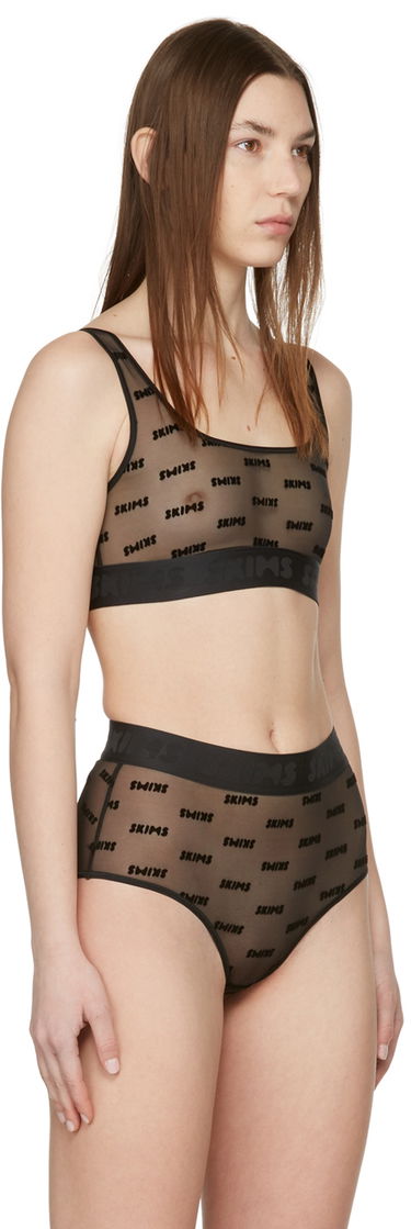 Podprsenka SKIMS After Hours Logo-Jacquard Mesh Bra Čierna | BR-SCN-1312, 1