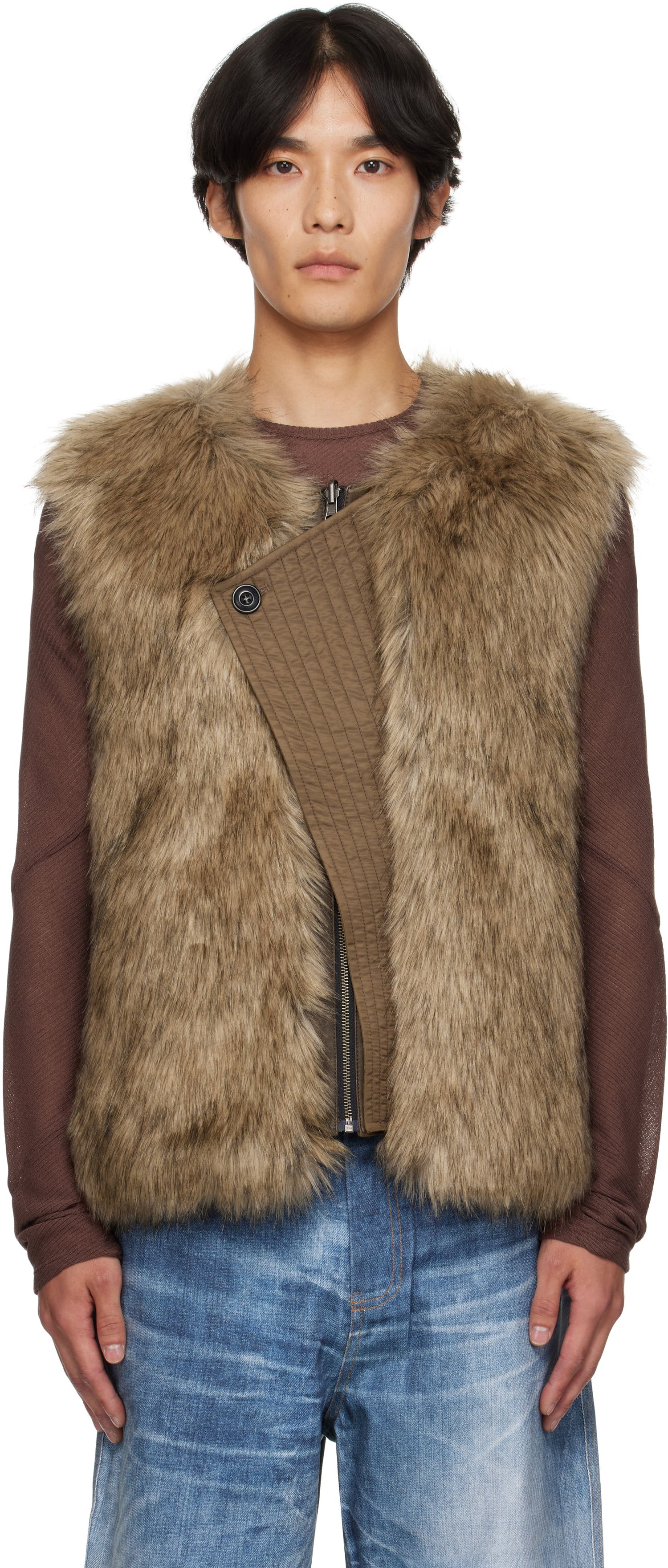 Vesta Andersson Bell Andersson Bell Reversible Faux-Leather & Faux-Fur Vest Hnedá | awa722u, 0