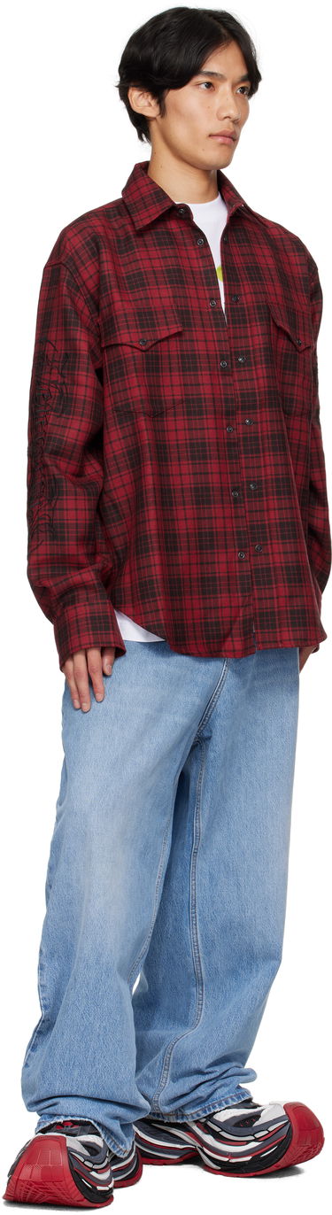 Košeľa VETEMENTS Vetements Plaid Embroidered Shirt Červená | UH76SH900BR, 3