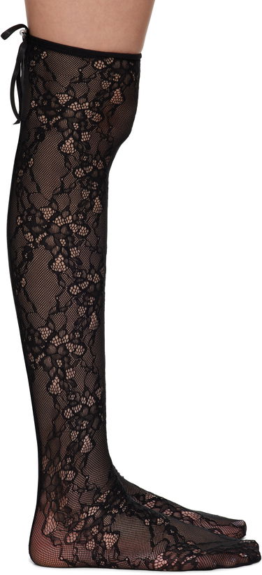 Ponožky Ambush AMBUSH Lace Ribbon Thigh-High Socks Čierna | 12115422, 0