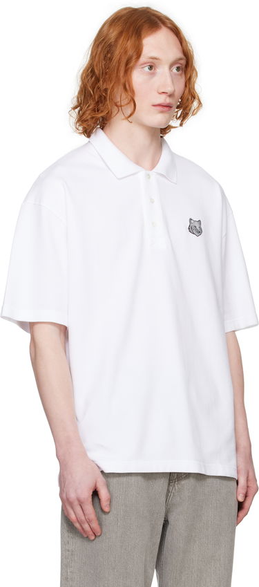 Polo tričko MAISON KITSUNÉ Maison Kitsuné Fox Head Patch Oversize Polo Biela | OM00213KJ7010, 1