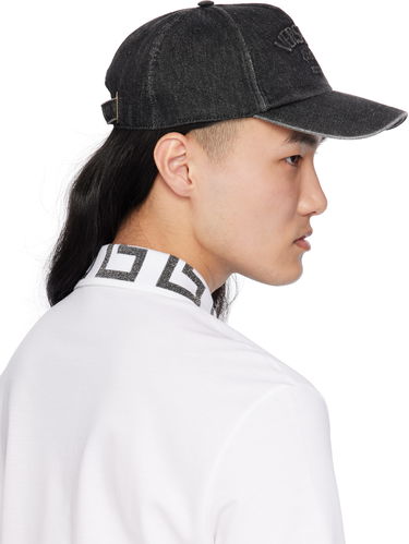 Šiltovka Versace Versace Embossed Denim Baseball Cap Čierna | 1010746_1A13769, 2