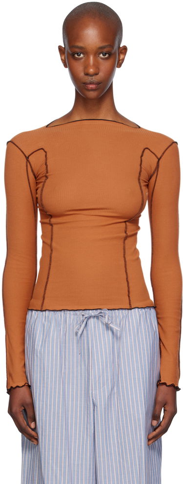 Tričko Baserange Fitted Long Sleeve T-shirt Oranžová | TTML-RB-WI24, 0