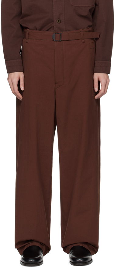 Nohavice LEMAIRE LEMAIRE Seamless Belted Trousers Hnedá | PA1106 LF1220, 0