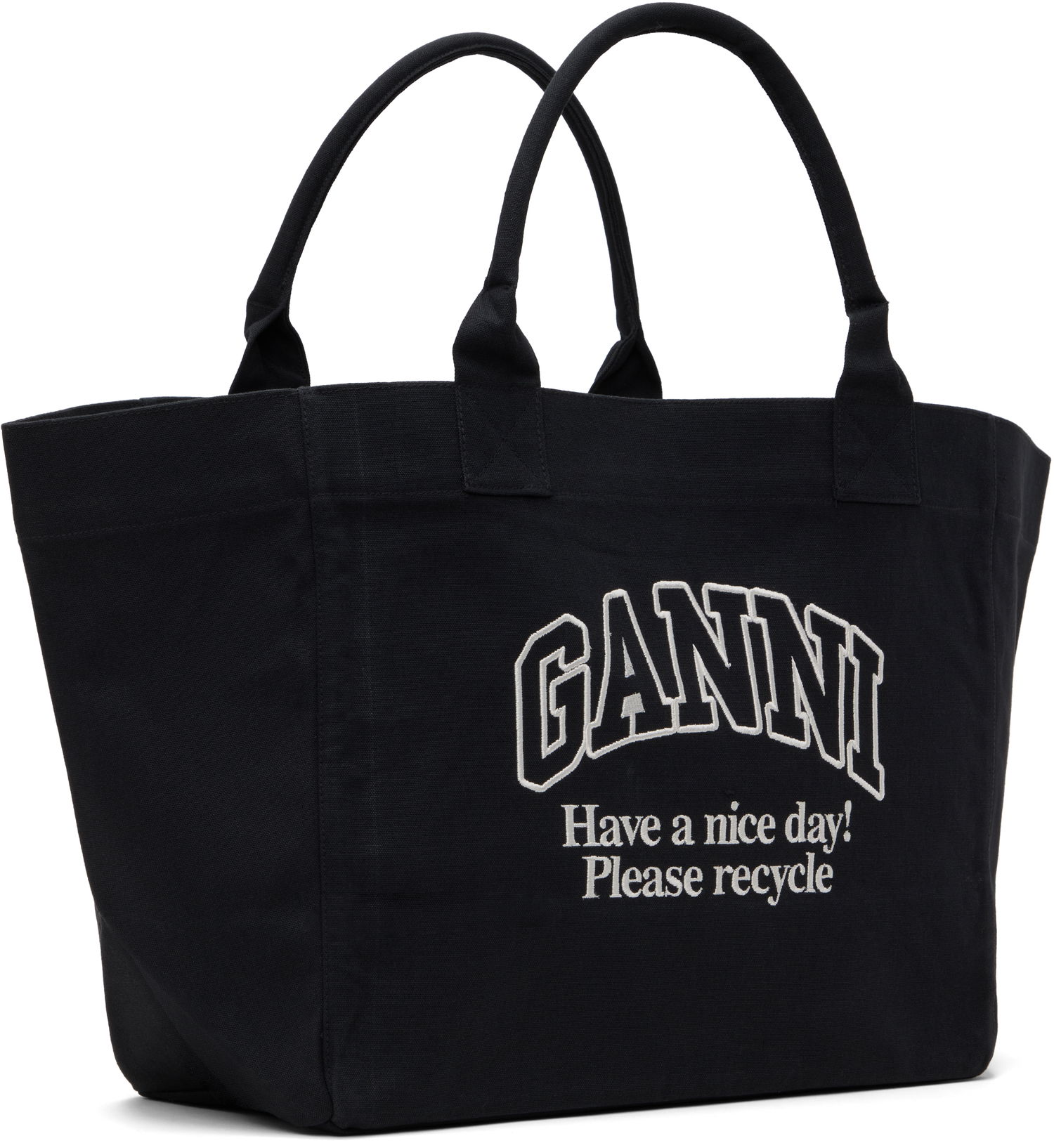 Tote bag GANNI GANNI Oversized Canvas Tote Bag Čierna | A6680, 1