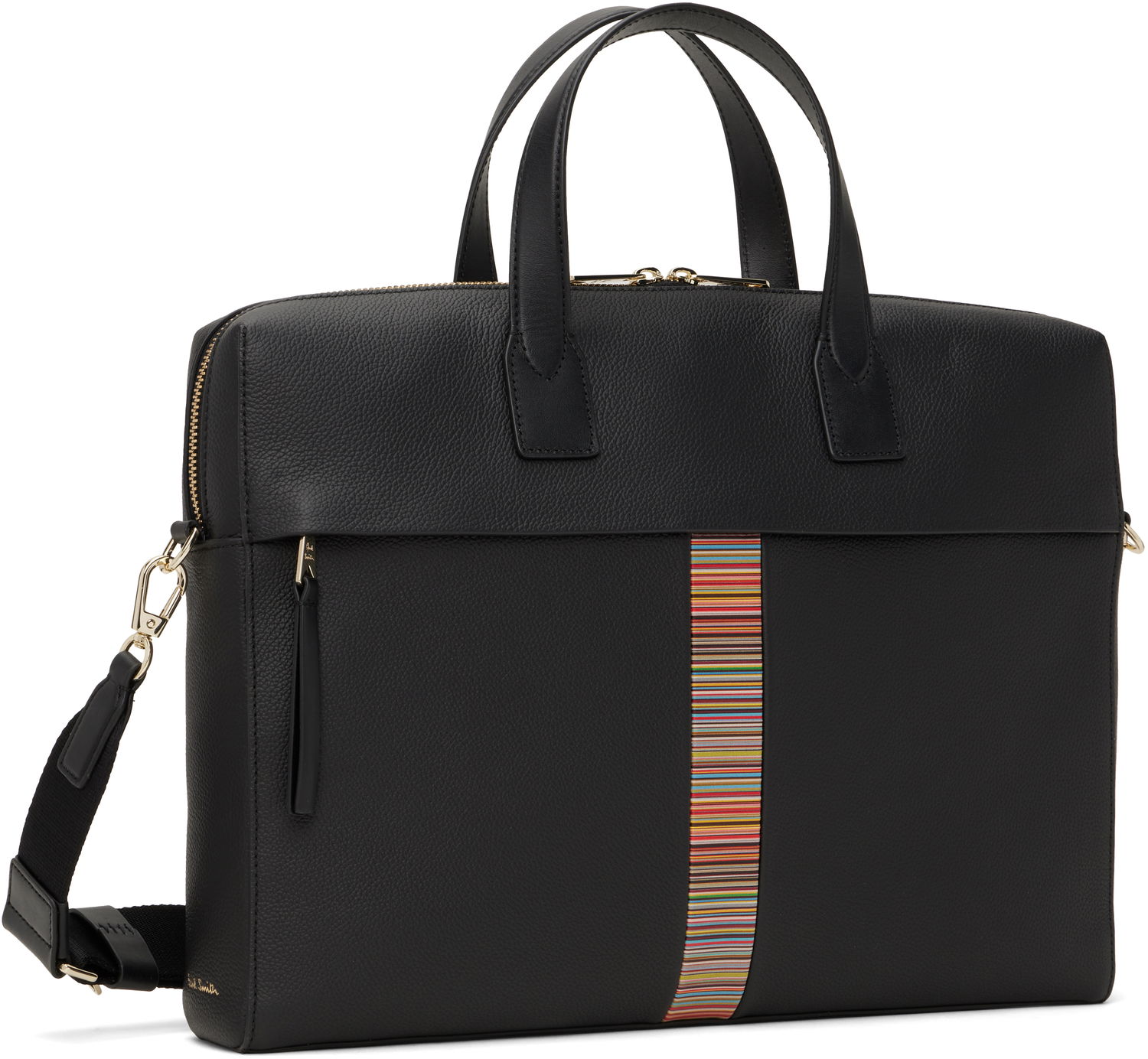 Cestovná taška Paul Smith Paul Smith Leather Signature Stripe Folio Briefcase Čierna | M1A-8038-CMULTI-79, 1
