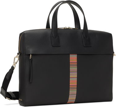 Cestovná taška Paul Smith Paul Smith Leather Signature Stripe Folio Briefcase Čierna | M1A-8038-CMULTI-79, 1